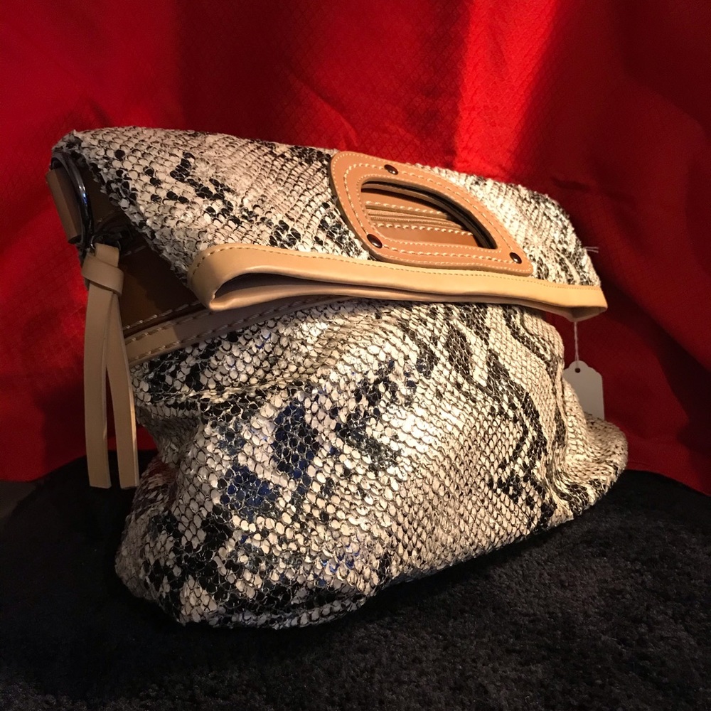 Natural Python Convertible Clutch - image 2
